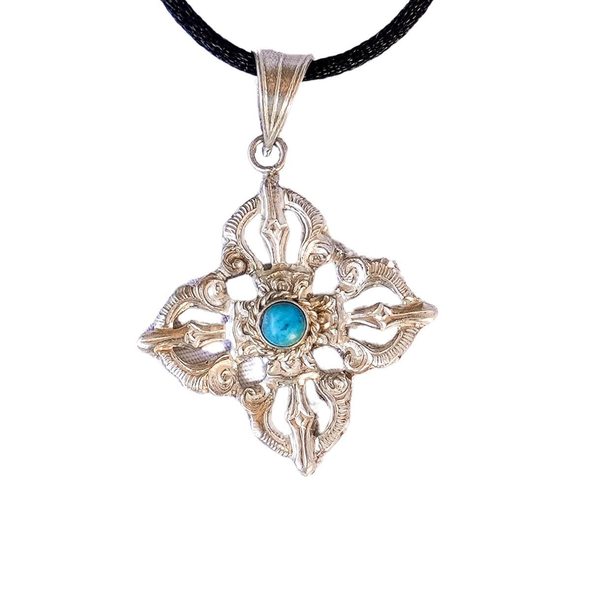 Sterling Silver Double Vajra Pendant