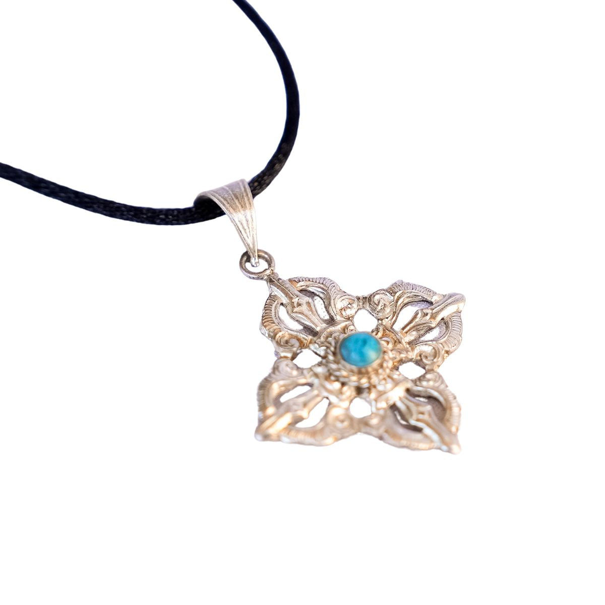 Sterling Silver Double Vajra Pendant