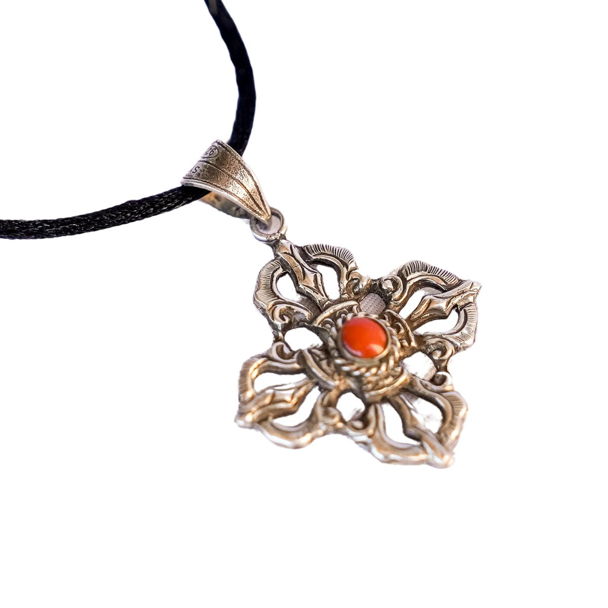 Sterling Silver Double Vajra Pendant