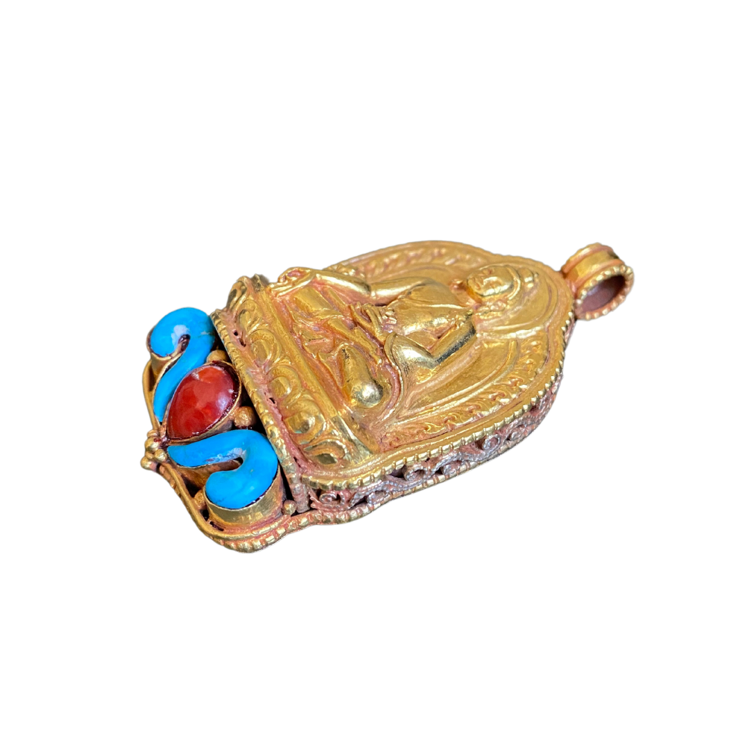 Medicine Buddha Pendant (copper/gold toned)