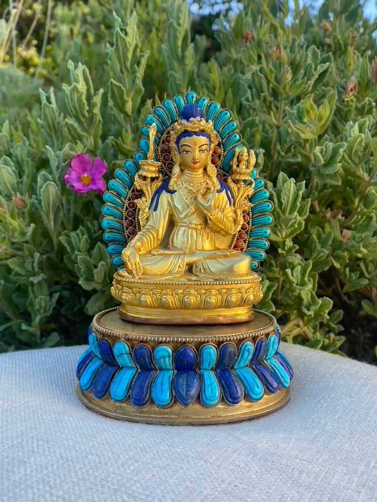 Statue Throne with Lotus Gemstone Base