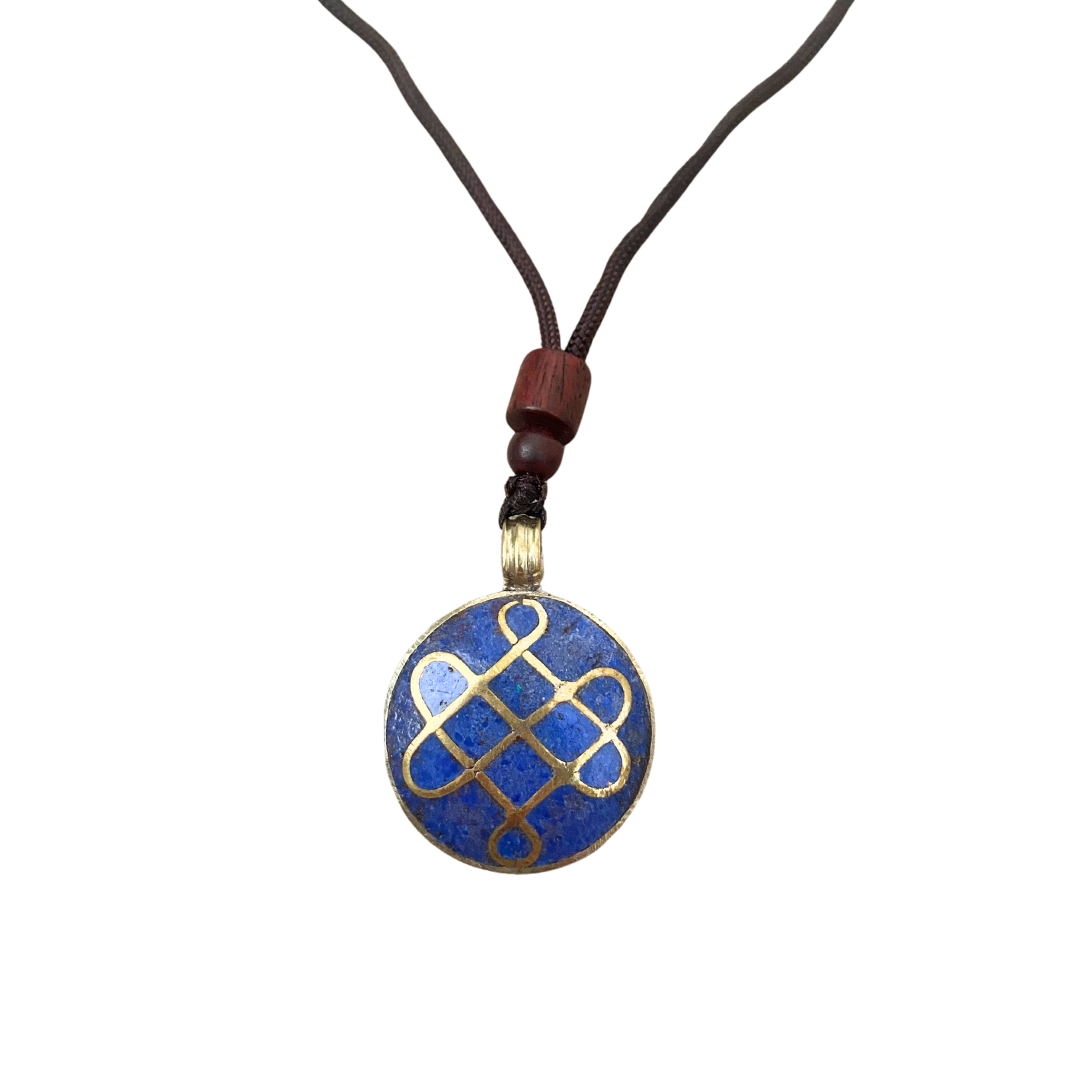 Laklema Lapis Endless Knot Pendant