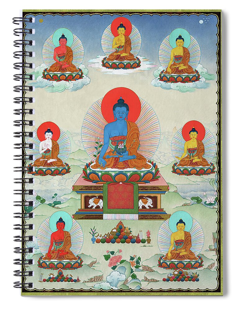8 Medicine Buddha - Spiral Notebook