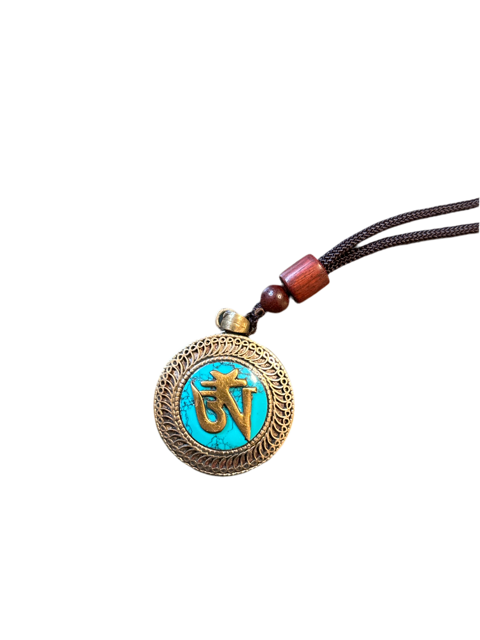 Laklema Om Symbol Pendant — Turquoise Color