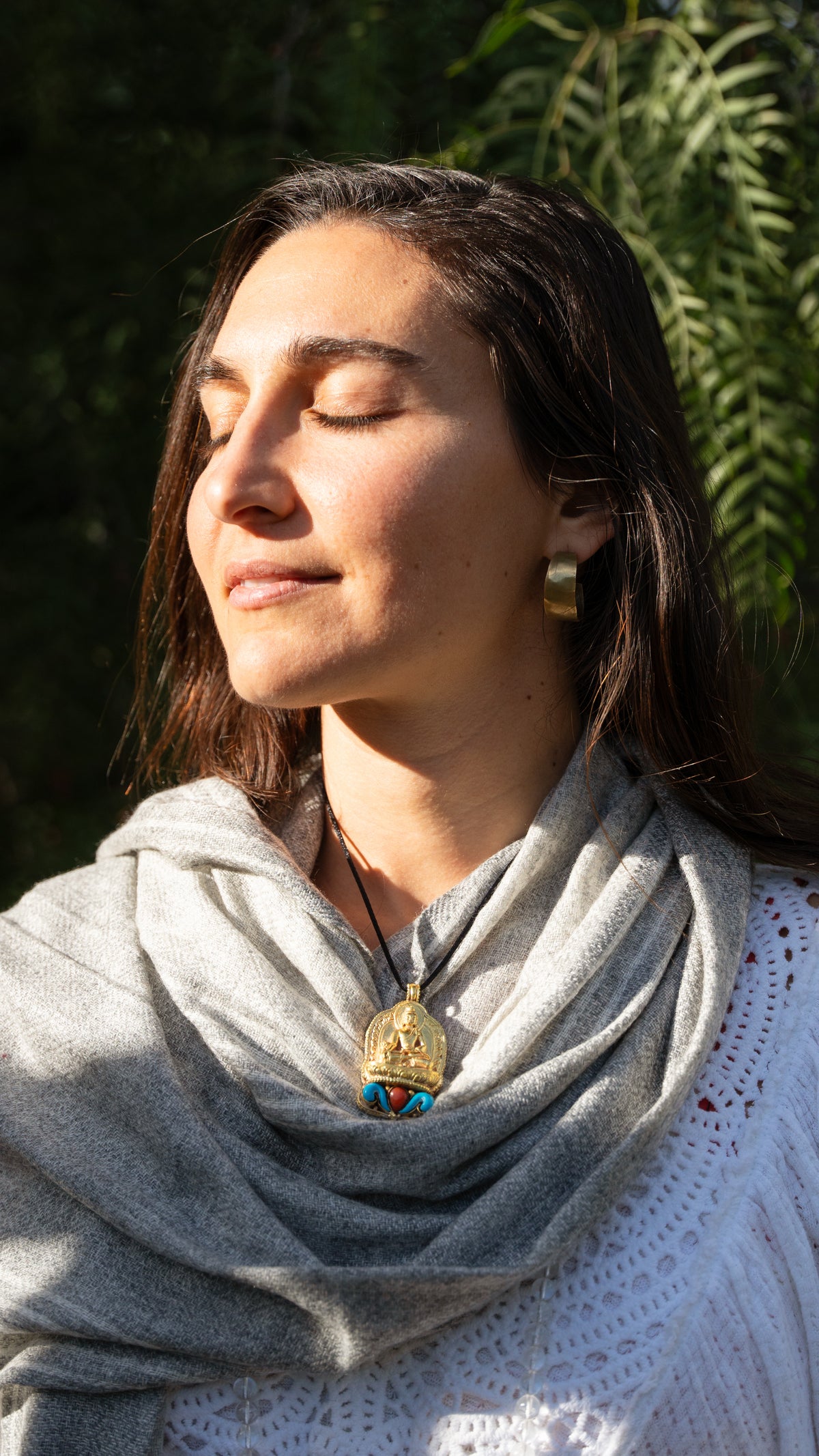 Medicine Buddha Pendant (copper/gold toned)