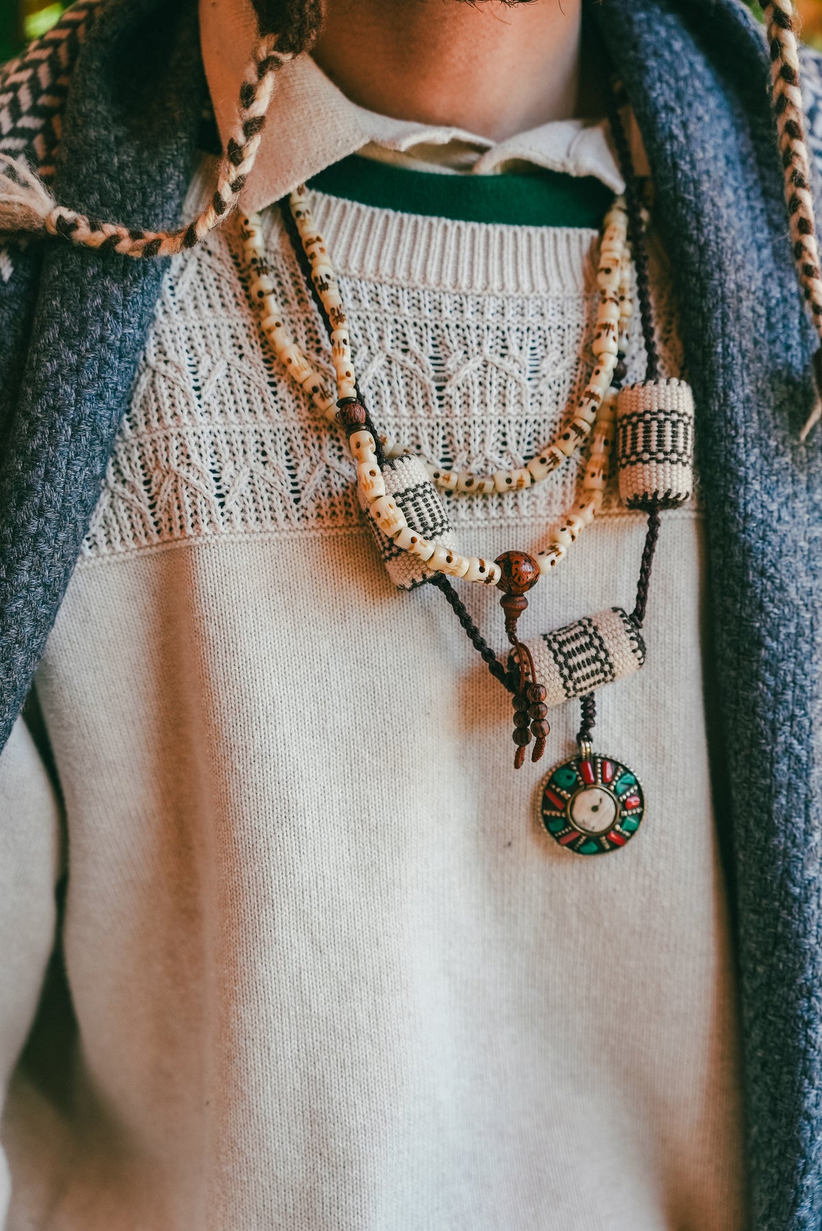 Laklema Woven Stone Talisman Necklace