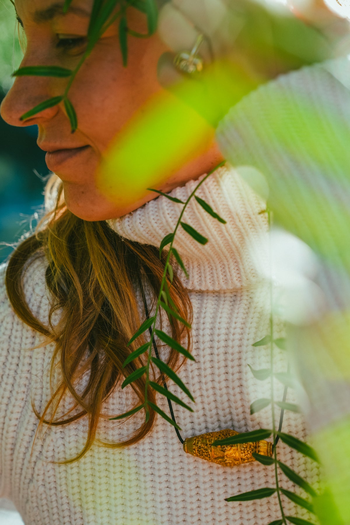 Filigree Copper Bead with Auspicious Symbols