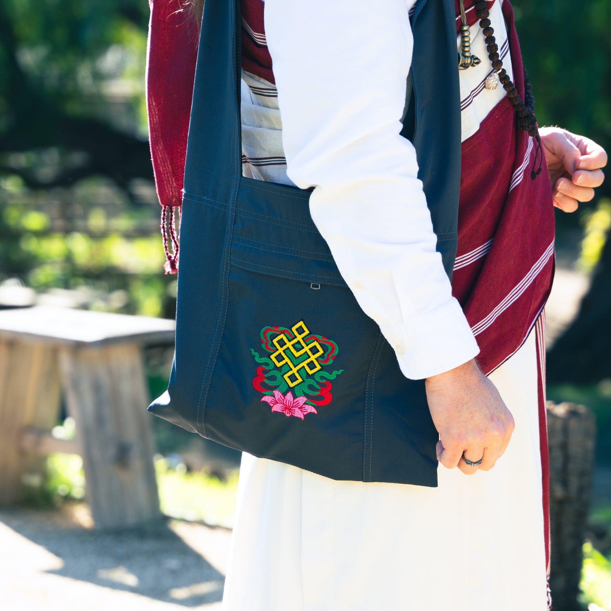 Buddhist Monk Shoulder Bag: Endless Knot