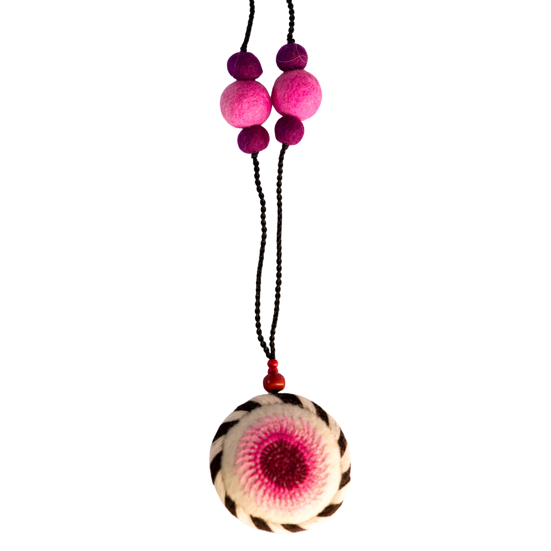 Laklema Pink Felted Necklace