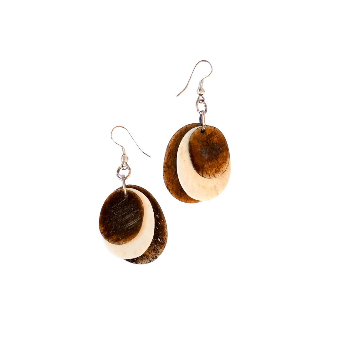 Laklema Oval Bone Earrings