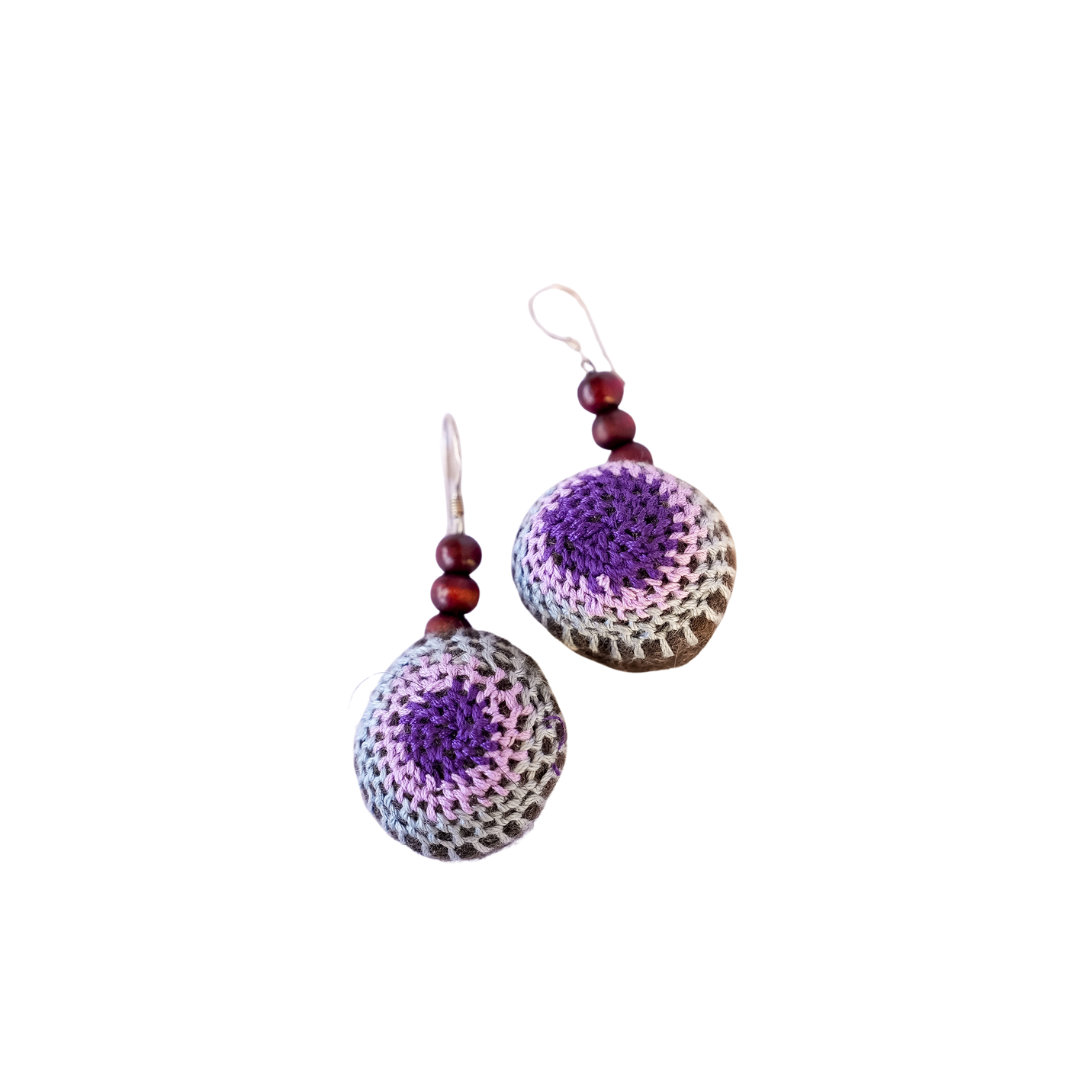Laklema Purple Macrame Earrings