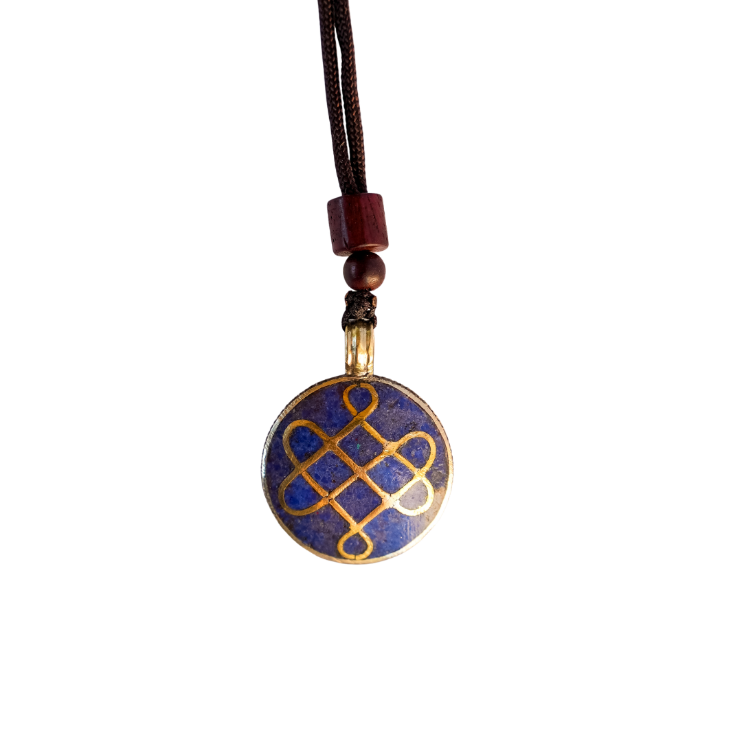 Laklema Lapis Endless Knot Pendant