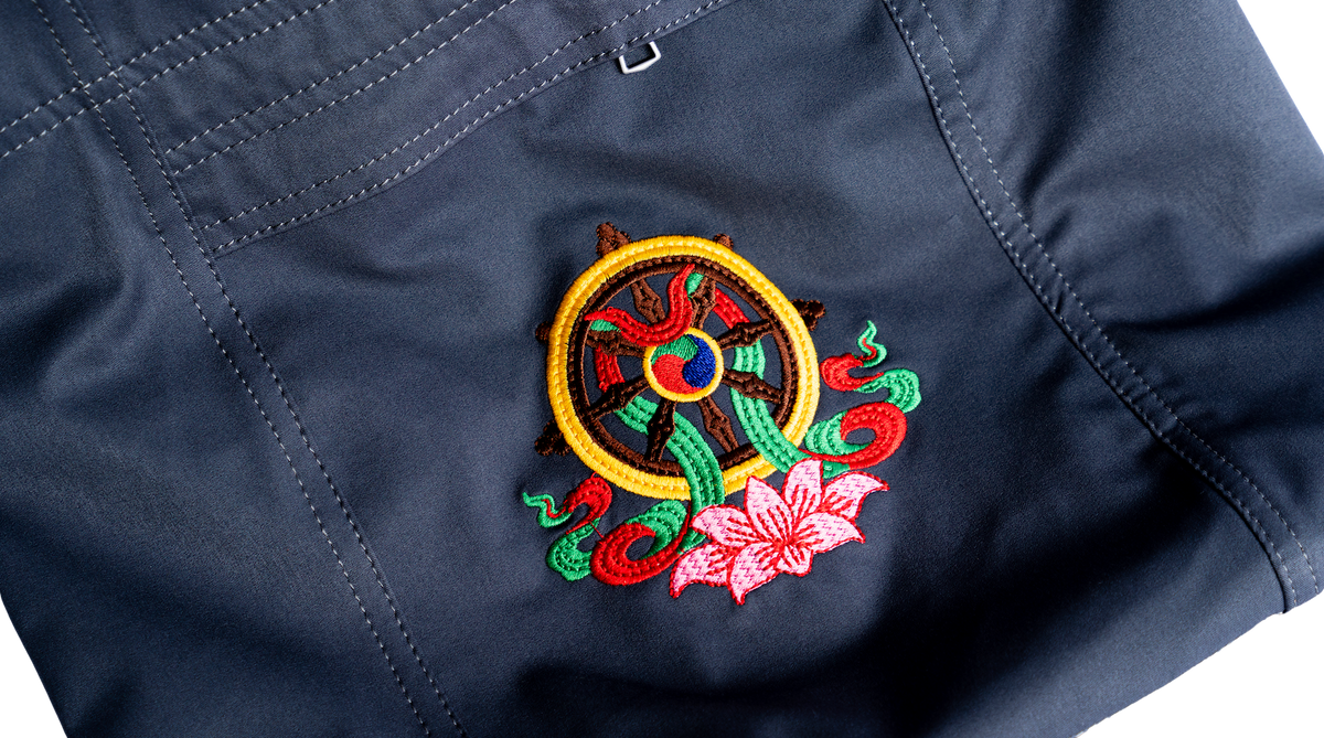 Buddhist Monk Shoulder Bag: Dharma Wheel