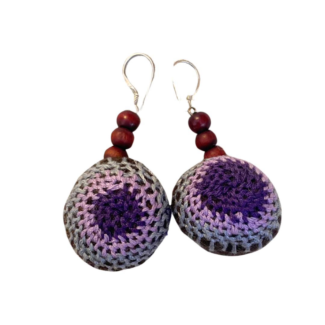 Laklema Purple Macrame Earrings