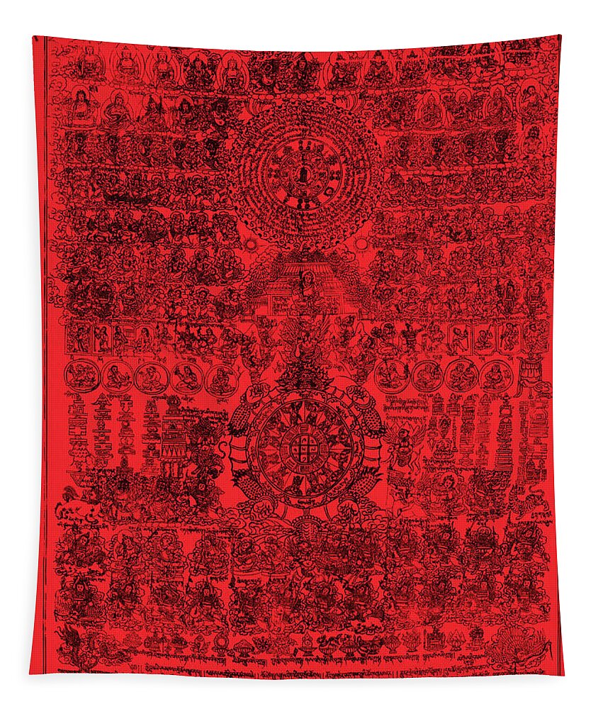 Red Sache Amulet Tapestry
