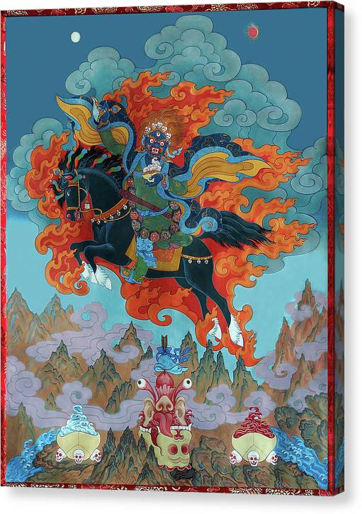 Shanglon Medicine Protector Wrathful Manifestation Thangka