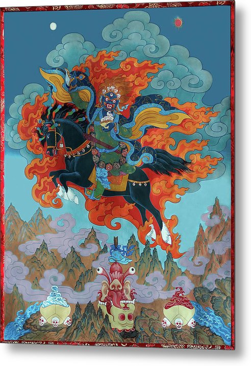 Shanglon Medicine Protector Wrathful Manifestation Thangka